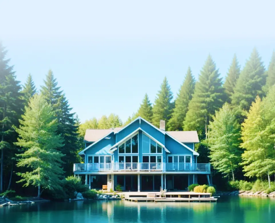 Cottage on a lake