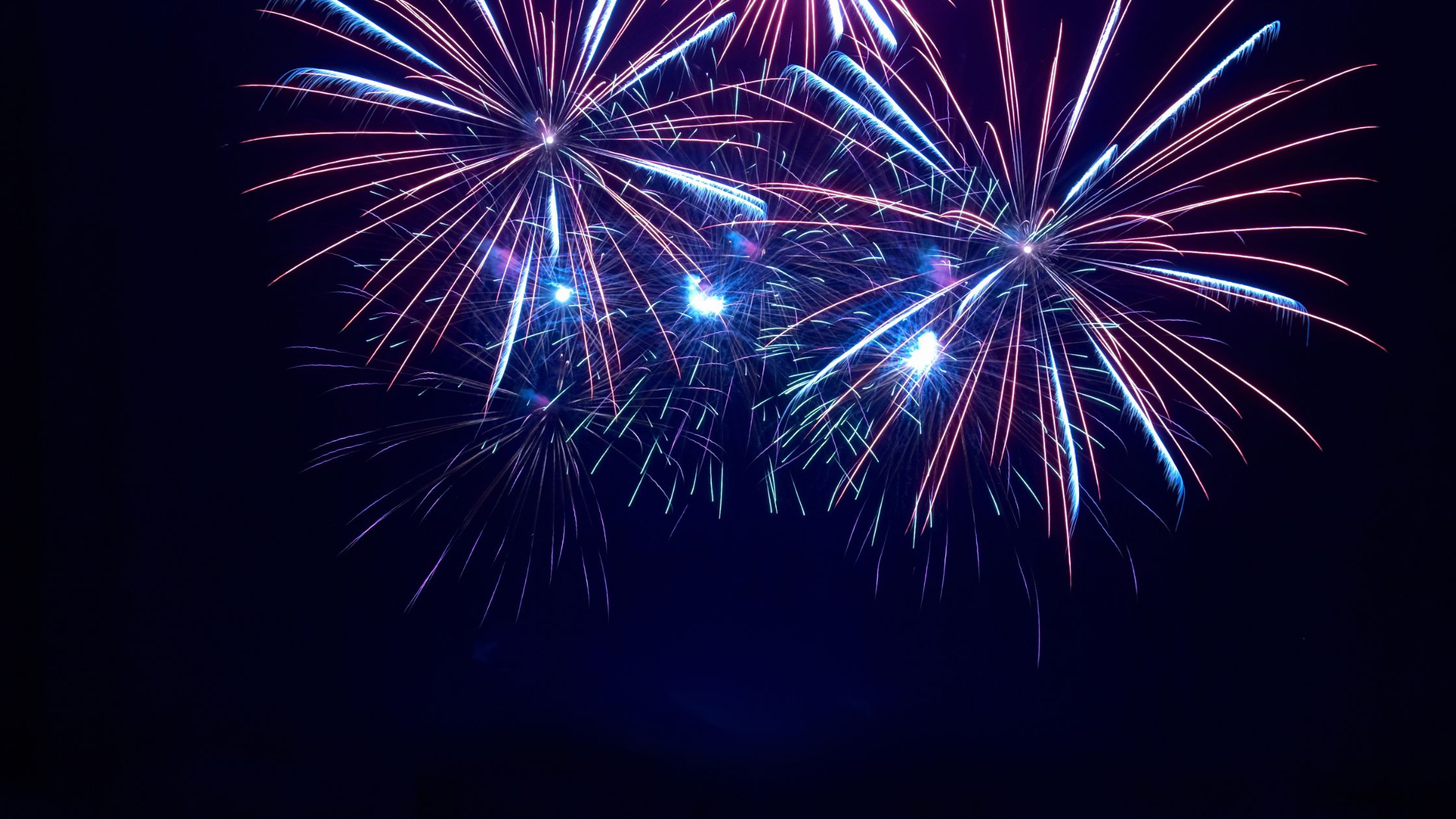 Fireworks in Blue