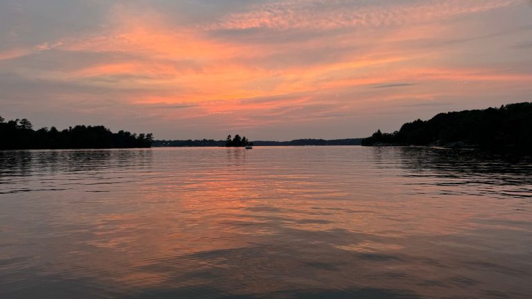Peach Sunset Over the Lake