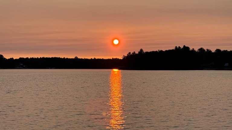 Sunset over the lake