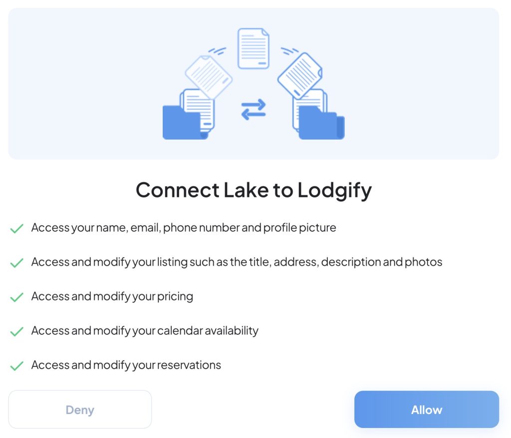 Review info that will be shared and click "Allow"