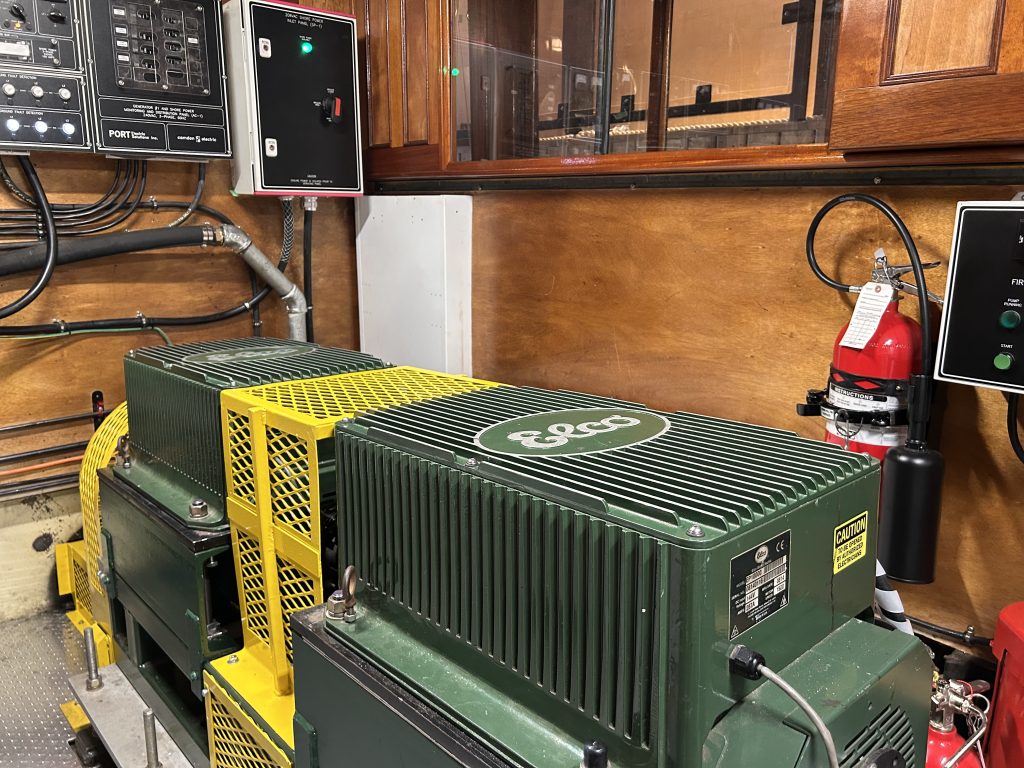 New electrifed engine on the Wanda III in Gravenhurst from steam to green