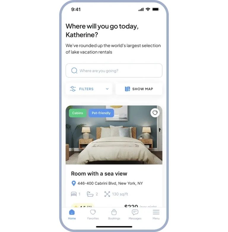 mobile app home screen