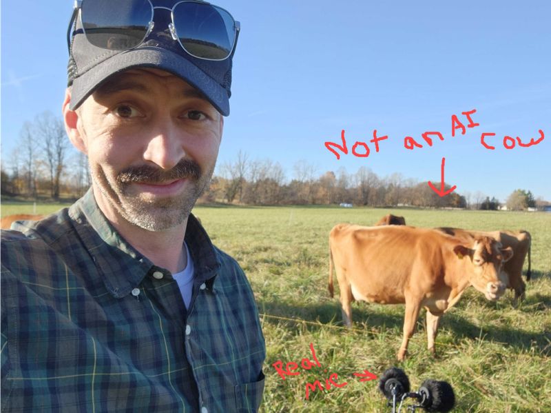 Jeff Large not an AI cow, real mic