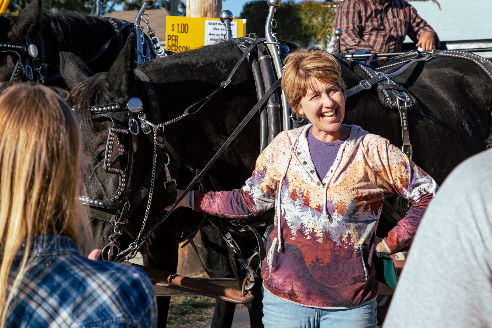 Horse and guide at Cackle Hatchery Annual Chicken Festival