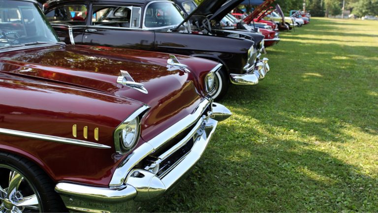 Car Show Outdoor On Lawn