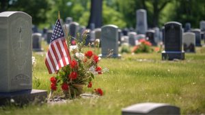 Memorial Day Flowers By Tomb