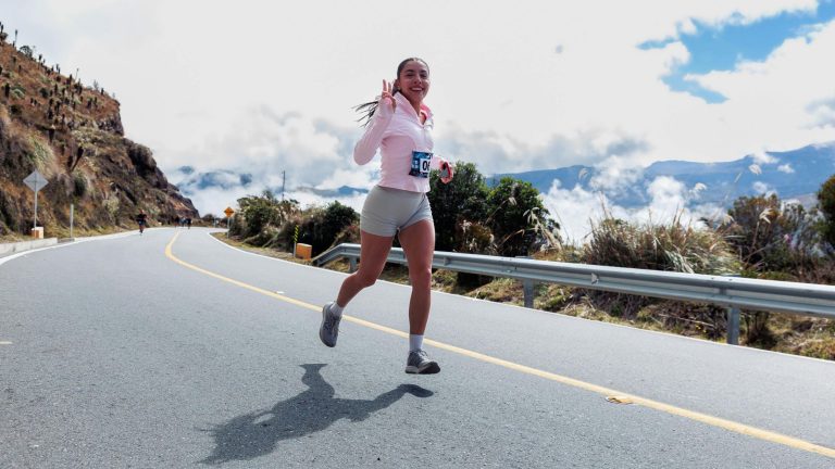 Running On The Road In The Mountains