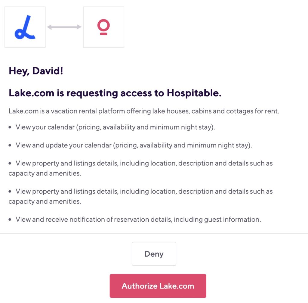 Authorize Hospitable To Share Information With Lake