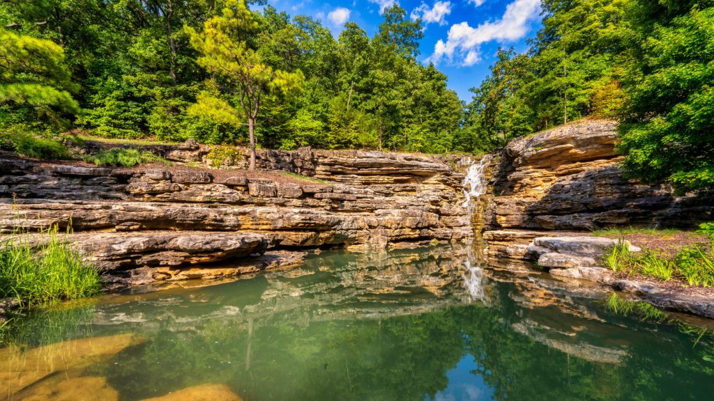 Waterfalls at Lost Canyon Cave Nature Trail Branson Missouri